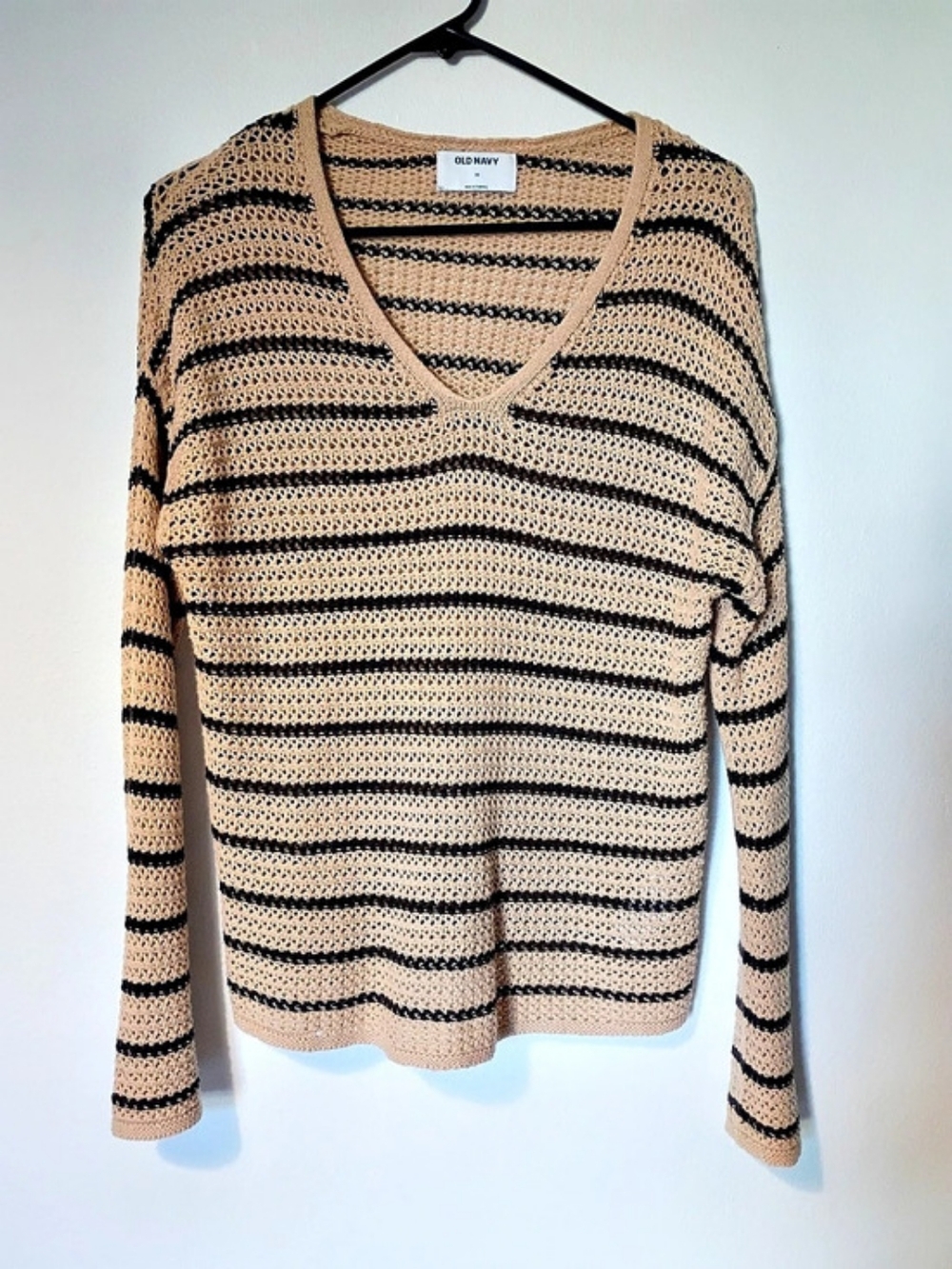 Old Navy Oversized Striped V-Neck Sweater
